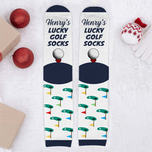 Load image into Gallery viewer, Personalized Golf Socks Custom Name Gift for Dad or Golfer