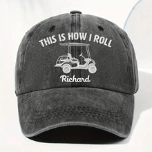 Load image into Gallery viewer, Personalized Washed Denim Cap Custom Name Gift for Golf Dad