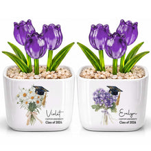 Load image into Gallery viewer, Personalized Custom Glass Tulips Graduation Gift for Her