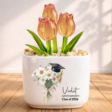 Load image into Gallery viewer, Personalized Custom Glass Tulips Graduation Gift for Her