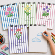 Load image into Gallery viewer, Personalized Birth Month Flowers Sketch Book Custom Art Gift for Graduates