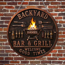 Load image into Gallery viewer, Personalized Metal Sign Custom Name Bar Grill Décor Gift