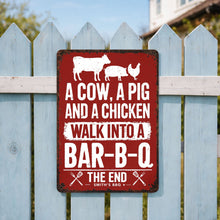 Load image into Gallery viewer, Personalized BBQ Metal Sign Custom Name Gift for Dad