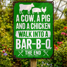 Load image into Gallery viewer, Personalized BBQ Metal Sign Custom Name Gift for Dad