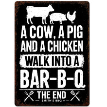Load image into Gallery viewer, Personalized BBQ Metal Sign Custom Name Gift for Dad