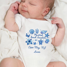 Load image into Gallery viewer, Personalized Baby Onesie My First Beach Vacation Custom Gift
