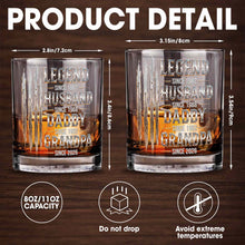 Load image into Gallery viewer, Personalized Custom Whiskey Glass Gift for Dad Grandpa with Dates
