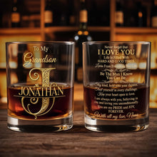 Load image into Gallery viewer, Personalized Custom Whiskey Glass with Monogram for Grandson