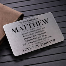 Load image into Gallery viewer, Personalized Aluminum Wallet Card Gift for Grandson
