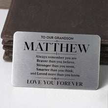 Load image into Gallery viewer, Personalized Aluminum Wallet Card Gift for Grandson