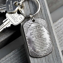 Load image into Gallery viewer, Personalized Stainless Steel Keychain for Grandson Gift Idea