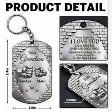 Load image into Gallery viewer, Personalized Stainless Steel Keychain for Grandson Gift Idea