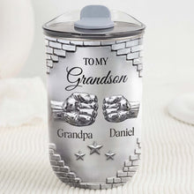 Load image into Gallery viewer, Personalized 10oz Tumbler Gift for Grandson Fist Bump Brick Wall