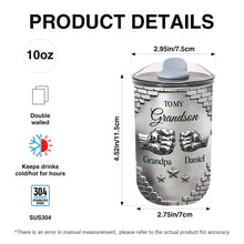 Load image into Gallery viewer, Personalized 10oz Tumbler Gift for Grandson Fist Bump Brick Wall
