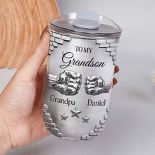 Load image into Gallery viewer, Personalized 10oz Tumbler Gift for Grandson Fist Bump Brick Wall