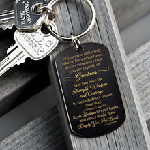 Load image into Gallery viewer, Personalized Stainless Steel Keychain for Grandson with Initial Monogram