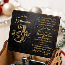 Load image into Gallery viewer, Personalized Wooden Music Box Custom Name Grandson Gift for Birthday