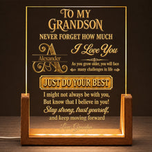 Load image into Gallery viewer, Personalized Acrylic Night Light with Wooden Base for Grandson Gift