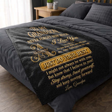 Load image into Gallery viewer, Personalized Leather Texture Blanket Custom Name Gift for Grandson