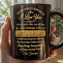Load image into Gallery viewer, Personalized Black Mug Custom Message Gift for Grandson