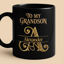 Load image into Gallery viewer, Personalized Black Mug Custom Message Gift for Grandson