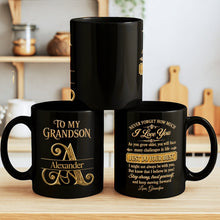 Load image into Gallery viewer, Personalized Black Mug Custom Message Gift for Grandson