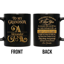 Load image into Gallery viewer, Personalized Black Mug Custom Message Gift for Grandson