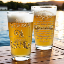 Load image into Gallery viewer, Personalized Beer Glass Custom Name Gift for Grandson