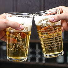 Load image into Gallery viewer, Personalized Beer Glass Custom Name Gift for Grandson