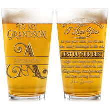 Load image into Gallery viewer, Personalized Beer Glass Custom Name Gift for Grandson
