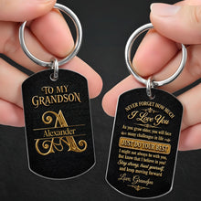 Load image into Gallery viewer, Personalized Stainless Steel Keychain for Grandson Love Note Gift