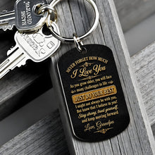 Load image into Gallery viewer, Personalized Stainless Steel Keychain for Grandson Love Note Gift