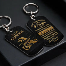 Load image into Gallery viewer, Personalized Stainless Steel Keychain for Grandson Love Note Gift