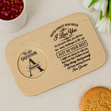 Load image into Gallery viewer, Personalized Engraved Serving Board with Cup Holder for Grandson