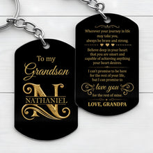 Load image into Gallery viewer, Personalized Stainless Steel Keychain for Grandson Gift Idea