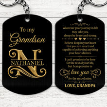 Load image into Gallery viewer, Personalized Stainless Steel Keychain for Grandson Gift Idea