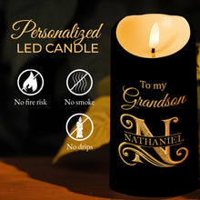 Load image into Gallery viewer, Personalized LED Candle with Initial Name for Grandson Gift
