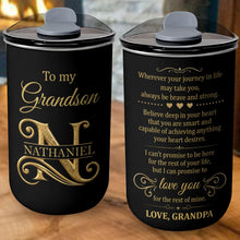 Load image into Gallery viewer, Personalized Stainless Steel Tumbler Custom Monogram Gift for Grandson