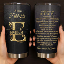 Load image into Gallery viewer, Personalized Gold Monogram Tumbler for Grandson 20oz Gift