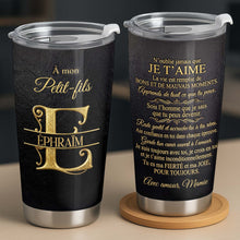 Load image into Gallery viewer, Personalized Gold Monogram Tumbler for Grandson 20oz Gift