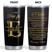 Load image into Gallery viewer, Personalized Gold Monogram Tumbler for Grandson 20oz Gift