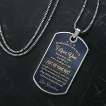 Load image into Gallery viewer, Personalized Stainless Steel Dog Tag Necklace for Grandson