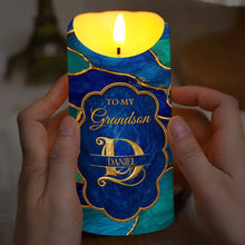 Load image into Gallery viewer, Personalized Flameless LED Candle for Grandson Custom Name Gift