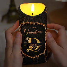 Load image into Gallery viewer, Personalized Flameless LED Candle Custom Golden Alphabet Art Gift for Grandson