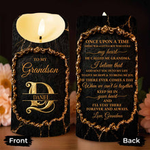 Load image into Gallery viewer, Personalized Flameless LED Candle Custom Golden Alphabet Art Gift for Grandson