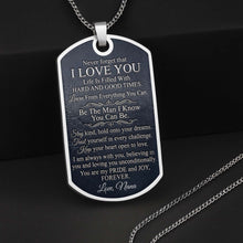 Load image into Gallery viewer, Personalized Dog Tag Necklace Custom Name Gift for Grandson