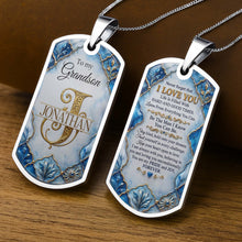 Load image into Gallery viewer, Personalized Dog Tag Necklace Custom Name for Grandson