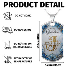 Load image into Gallery viewer, Personalized Dog Tag Necklace Custom Name for Grandson