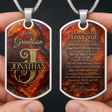 Load image into Gallery viewer, Personalized Dog Tag Necklace Custom Initial for Grandson