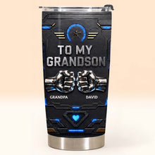 Load image into Gallery viewer, Personalized Stainless Steel Tumbler for Grandson Custom Message Gift